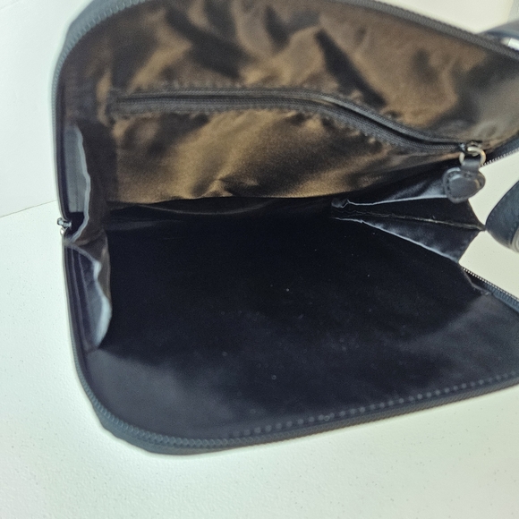 Brighton VTG Small Slim Black Leather Shoulder Bag - Picture 7 of 14